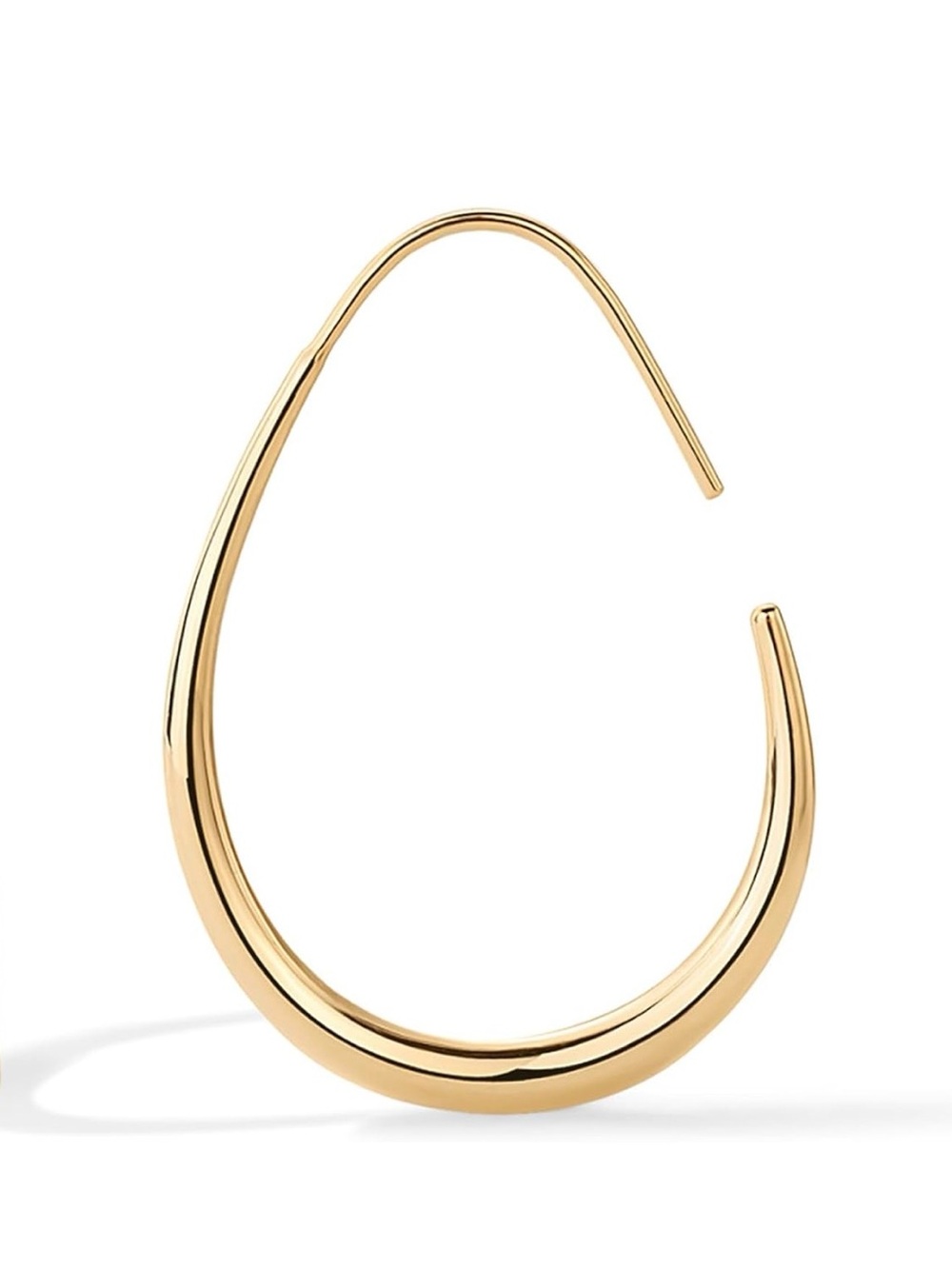 Adornia Polished Gold Curved Wire Hoop Earrings for Women - Picture 2 of 7